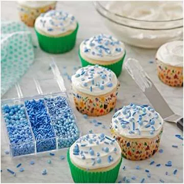 Wilton Blue, Green and Coral Sprinkles Tackle Box Set, 3-Piece