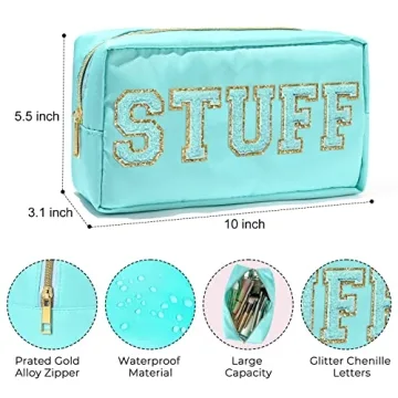 4Pcs Preppy Makeup Bags Stylish Organizational Travel Set