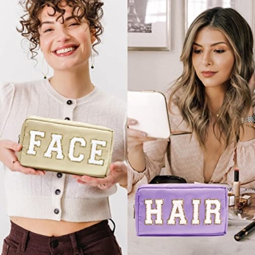 4Pcs Preppy Makeup Bags Stylish Organizational Travel Set