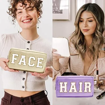 4Pcs Preppy Makeup Bags Stylish Organizational Travel Set