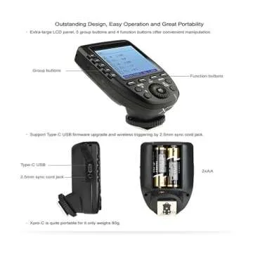 Godox Xpro-C TTL Wireless Flash Trigger for Canon 1/8000s HSS TTL-Convert-Manual Function Large Screen Slanted Design 5 Dedicated Group Buttons 11 Customizable Functions