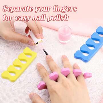 10pcs Toe Separators for Pedicure, Soft Sponge Toe Separator for Nail Polish, Toe Dividers Separator...