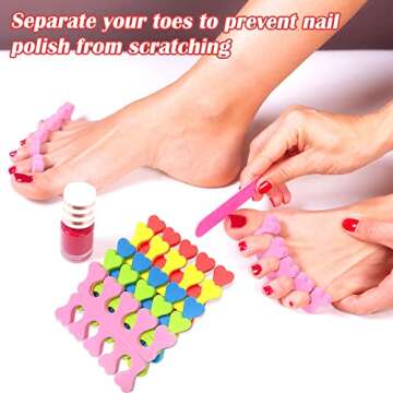 10pcs Toe Separators for Pedicure, Soft Sponge Toe Separator for Nail Polish, Toe Dividers Separators Finger Dividers for Women Nail Art Pedicure Manicure Polishing Beauty Accessories