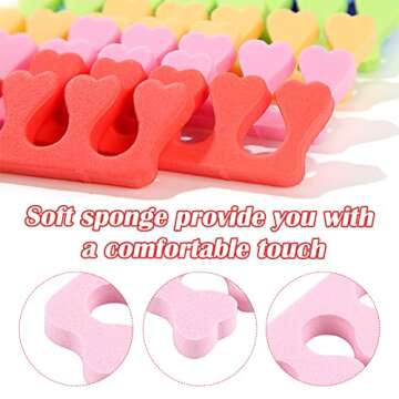 10pcs Toe Separators for Pedicure, Soft Sponge Toe Separator for Nail Polish, Toe Dividers Separators Finger Dividers for Women Nail Art Pedicure Manicure Polishing Beauty Accessories