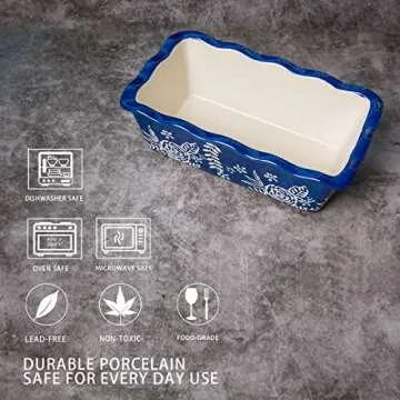 KINGSBULL HOME Bread Pan - Durable Porcelain Baking Pan