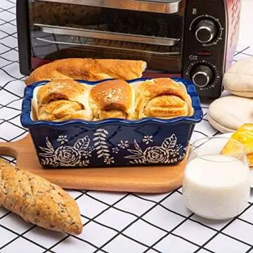 KINGSBULL HOME Bread Pan - Durable Porcelain Baking Pan