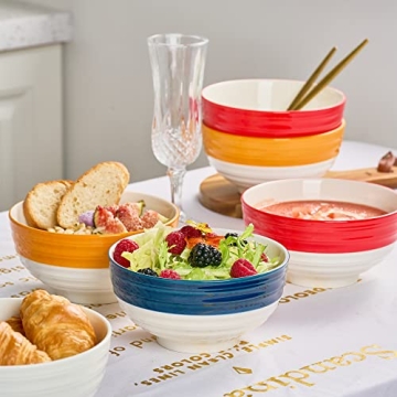 Gomakren Soup Bowls Set 6 - Durable Porcelain Bowls