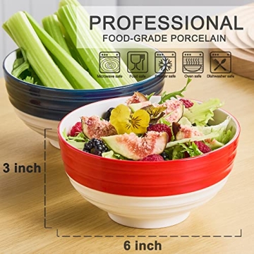 Gomakren Soup Bowls Set 6 - Durable Porcelain Bowls