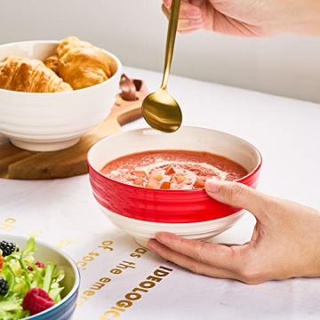 Gomakren Soup Bowls Set 6 - Durable Porcelain Bowls