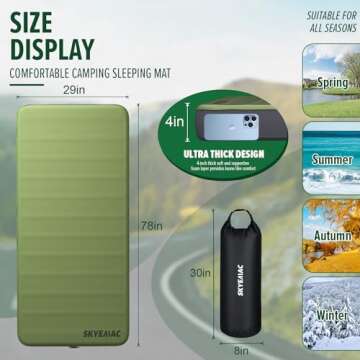 SKYEMAC Self Inflating Sleeping Pad for Outdoor Comfort