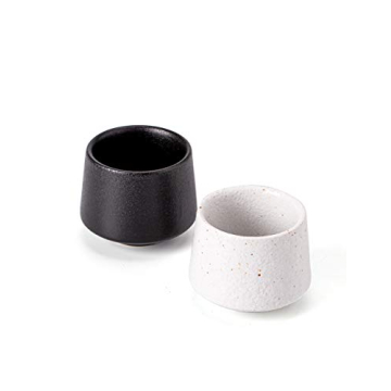 TANG PIN Handcrafted Ceramic Tea Cups Chinese Kung Fu Tea Cup Set of 2, Coffee Mugs for Cappuccino, ...