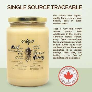 OneRoot Canadian Flower Honey 100% Pure Raw & Creamed