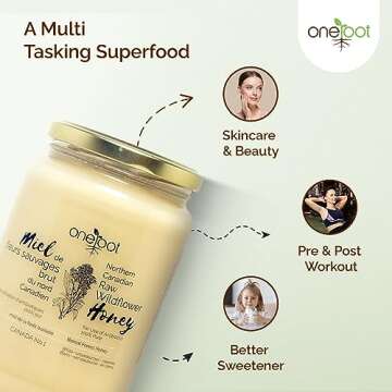 OneRoot Canadian Flower Honey 100% Pure Raw & Creamed