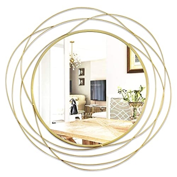 ironsmithn Wall Mirror Mounted Round Decorative Mirrors Circle for Bathroom Vanity, Living Room or B...