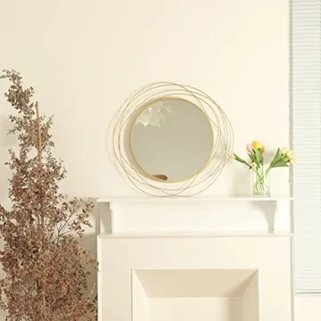 Ironsmithn Round 26.8” Decorative Wall Mirror in Gold