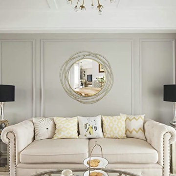 Ironsmithn Round 26.8” Decorative Wall Mirror in Gold