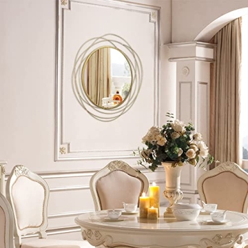 Ironsmithn Round 26.8” Decorative Wall Mirror in Gold