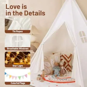 Kids Teepee Tent for Fun Indoor & Outdoor Playhouse