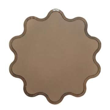 T2 CONCEPT 30” Wooden Accent Mirror with Unique Frame, Contemporary Decor Mirror, for Living Room, Entryway, Office, Hallway, Brown