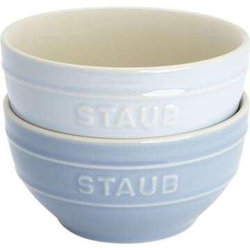 Staub Ceramic 6-pc 4.75-inch Small Universal Bowl Macaron Pastel Colors