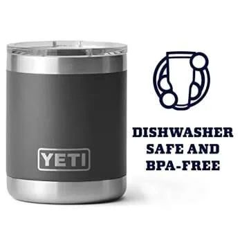 YETI Rambler 10 oz Lowball with MagSlider Lid, Durable Insulation