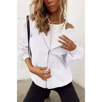 Kissfix Women's Y2K Zip Up Hoodie - Cute Oversized Fashion