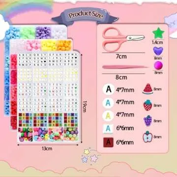 AIXPROBEAD Pony Beads Bracelet Making Kit,48 Colors Kandi Bead Kits for Friendship Jewelry Making, Rainbow Pony Beads Bulk with Letter Beads for Girls and Kids Age 5+