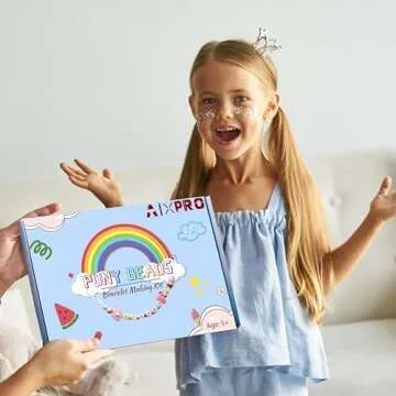 AIXPROBEAD Pony Beads Bracelet Making Kit,48 Colors Kandi Bead Kits for Friendship Jewelry Making, Rainbow Pony Beads Bulk with Letter Beads for Girls and Kids Age 5+