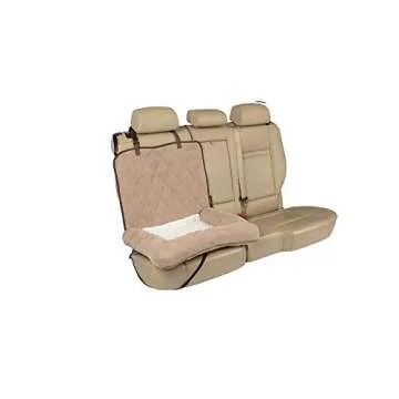 PetSafe Happy Ride Car Dog Bed - Best for Bucket Seats - Fits Cars, Trucks, Minivans and SUVs - Comfortable and Machine Washable - Durable Vehicle Pet Bed - Tan