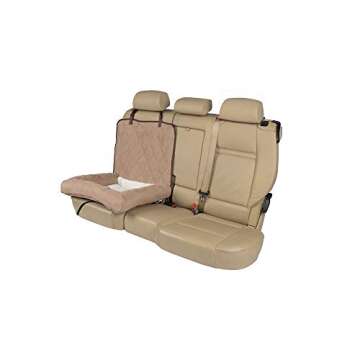 PetSafe Happy Ride Car Dog Bed - Best for Bucket Seats - Fits Cars, Trucks, Minivans and SUVs - Comfortable and Machine Washable - Durable Vehicle Pet Bed - Tan