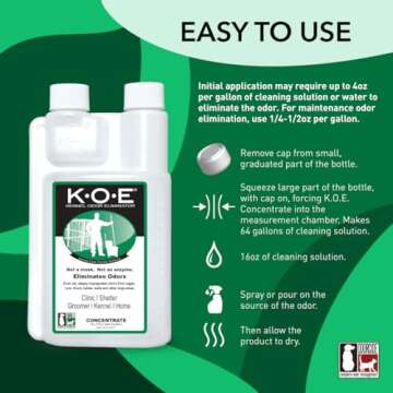 Odorcide, Thornell KOE Kennel Odor Eliminator Concentrate, Great for Cages, Runs, Floors & More, Pet...