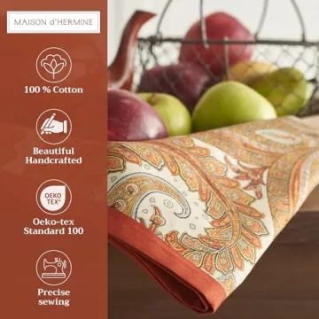 Kashmir Paisley 100% Cotton Napkins Set of 4 - Elegant Dining
