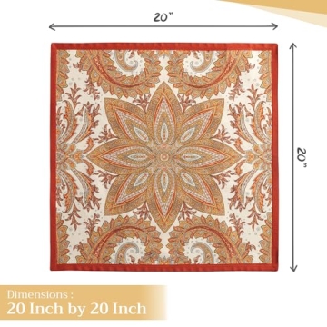 Kashmir Paisley 100% Cotton Napkins Set of 4 - Elegant Dining