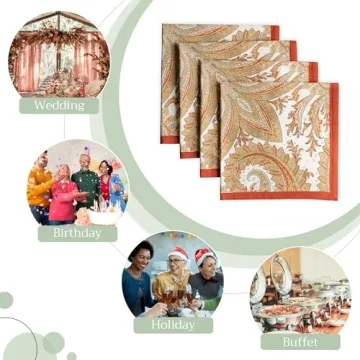 Kashmir Paisley 100% Cotton Napkins Set of 4 - Elegant Dining