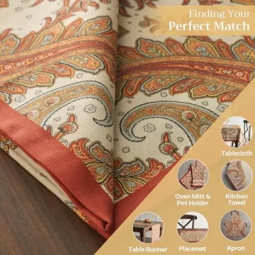 Kashmir Paisley 100% Cotton Napkins Set of 4 - Elegant Dining