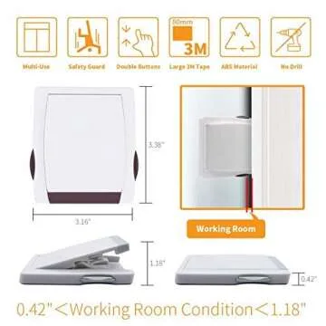 Child Proof Window Sliding Door Lock 4 Grey Packs (Suit for Working Space over 0.42in and under 1.18in) Security Your Baby Safe and Protect Kid outof Dangerous at Home (4, Grey)