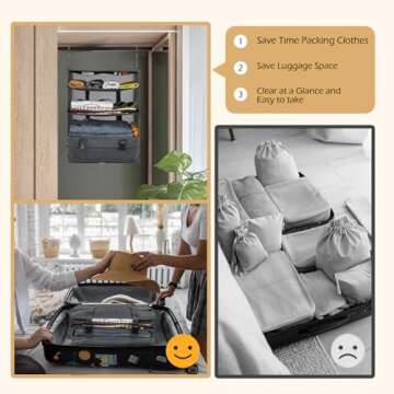 Surblue Hanging Closet Storage Bag for Travel Organization