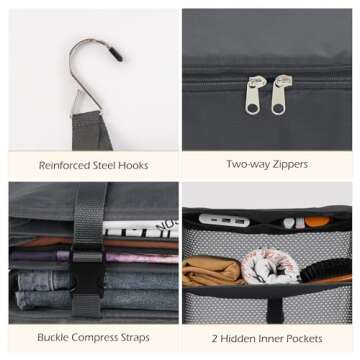 Surblue Hanging Closet Storage Bag for Travel Organization