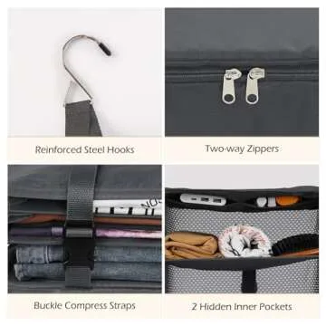 Surblue Hanging Closet Storage Bag for Travel Organization