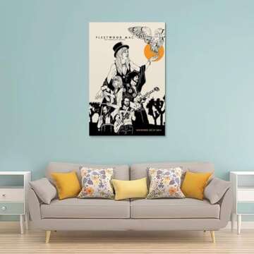 SkVLf Vintage Art Poster Fleetwood Mac Canvas Art Poster Decorative Painting Canvas Wall Poster 12x18inch(30x45cm) Modern Family Bedroom Decor