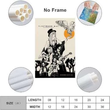SkVLf Vintage Art Poster Fleetwood Mac Canvas Art Poster Decorative Painting Canvas Wall Poster 12x18inch(30x45cm) Modern Family Bedroom Decor