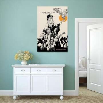 SkVLf Vintage Art Poster Fleetwood Mac Canvas Art Poster Decorative Painting Canvas Wall Poster 12x18inch(30x45cm) Modern Family Bedroom Decor