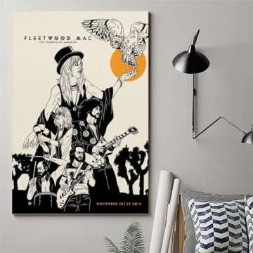 SkVLf Vintage Art Poster Fleetwood Mac Canvas Art Poster Decorative Painting Canvas Wall Poster 12x18inch(30x45cm) Modern Family Bedroom Decor