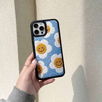 Tewwsdi Baby Blue Sunflower Phone Case Compatible with iPhone 13 6.1 inch Floral Design Girly Warm F...