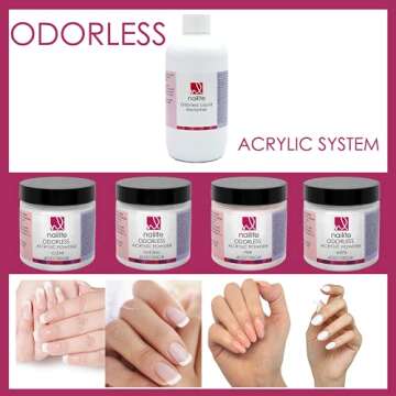 Nailite Odorless – Professional Acrylic Powder for Nail Extension System, Resistant, Long-Lasting, EMA Formula and Non-Yellowing Effect – Clear (4 Oz.)