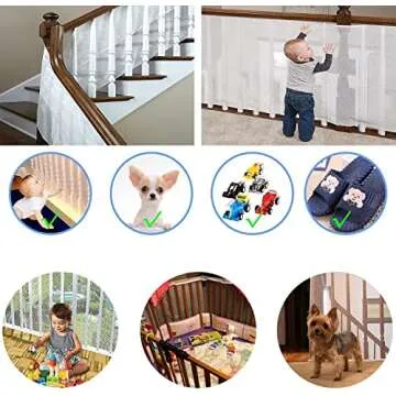 Durable Child Safety Net for Stairways and Balconies