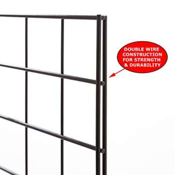 Econoco Portable 2’ X 6’ Black Grid Panels - Pack of 3 - PGP26B