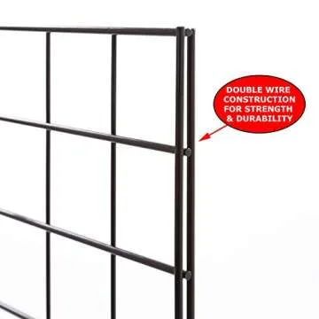 Econoco Portable 2’ X 6’ Black Grid Panels - Pack of 3 - PGP26B
