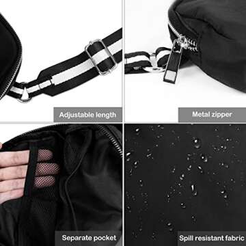 Fanny Pack, Belt Bag for Women and Men, Adjustable Shoulder Strap Waist Bag for Outdoor Workout, Tra...