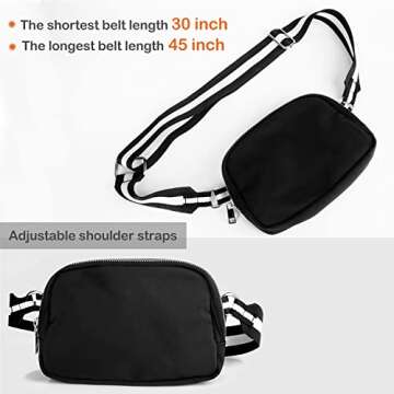 Fanny Pack, Belt Bag for Women and Men, Adjustable Shoulder Strap Waist Bag for Outdoor Workout, Travel, Hiking Cycling, Fitness, etc.
